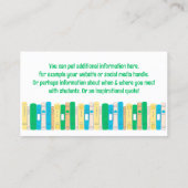 Engels, alfabetisering, of leesleraar visitekaartje (Achterkant)