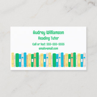 Engels, alfabetisering, of leesleraar visitekaartje