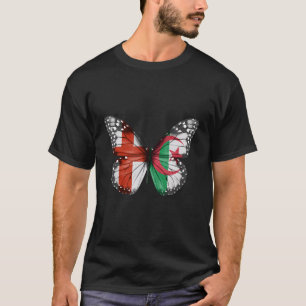Engels Algerijns Vlag Butterfly T-shirt
