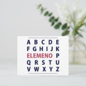 Engels Alphapbet ELEMENO Song Briefkaart (Staand voorkant)