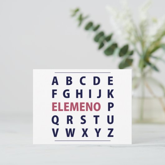 Engels Alphapbet ELEMENO Song Briefkaart (Staand voorkant)