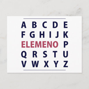 Engels Alphapbet ELEMENO Song Briefkaart