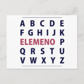 Engels Alphapbet ELEMENO Song Briefkaart (Voorkant)