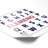 Engels Alphapbet ELEMENO Song Foto Afdruk (Hoek)