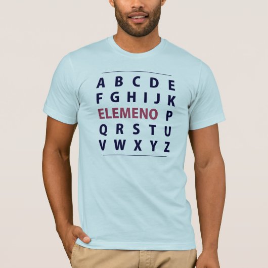 Engels Alphapbet ELEMENO Song T-shirt (Voorkant)