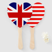 Engels Amerikaanse vlag internationale bruiloft pa Handwaaier (Voorkant en achterkant)