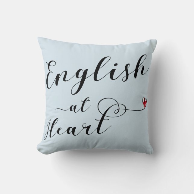 Engels at Heart Throw Cushion, Engeland Kussen (Voorkant)