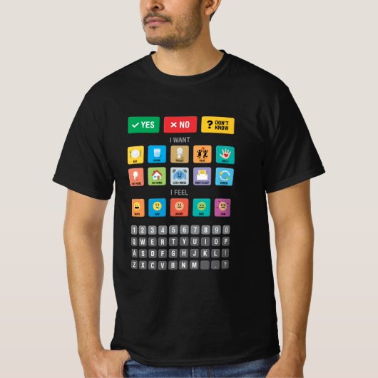 Engels Autisme AAC PECS Wijzen Communicatie 03 T-shirt (Voorkant)