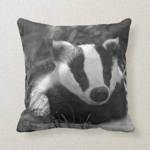 Engels badger monochrome kussen