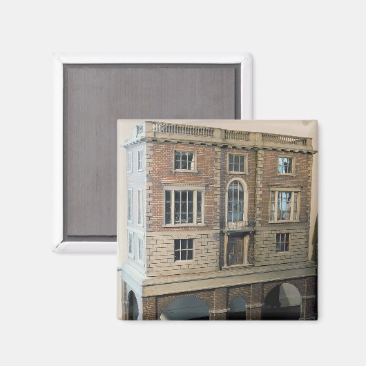 Engels balustraded doll's house with balcony magneet (Voorkant / Achterkant)