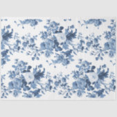 Engels Bloemen  Blauw en Wit LG Decoupage Tissuepapier (Voorkant)