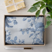 Engels Bloemen Frans Blauw en Wit LG Decoupage Tissuepapier (Geschenk)