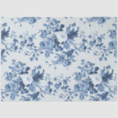 Engels Bloemen Frans Blauw en Wit LG Decoupage Tissuepapier (Voorkant)