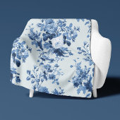  Engels Bloemenblauw Wit Elegant Home LG Sherpa Deken