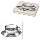  Engels Bone China Teacup Rubber Art Stamp Rubberstempel (Gestempeld)