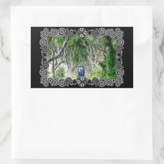 Engels bos rechthoekige sticker (Tas)