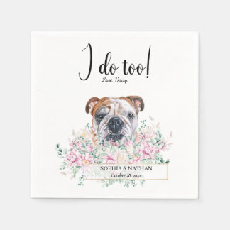 Engels British Bulldog Wedding Cocktail Napkins Servet