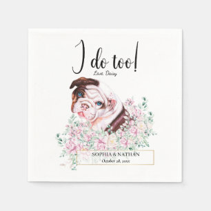 Engels British Bulldog Wedding Cocktail Napkins Servet