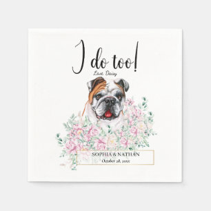Engels British Bulldog Wedding Cocktail Napkins Servet