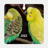 Engels Budgie Paraket Ceramic Ornament (Achterkant)