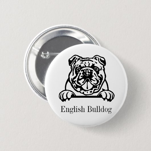 engels buldog ronde button 5,7 cm (Voorkant /achterkant)