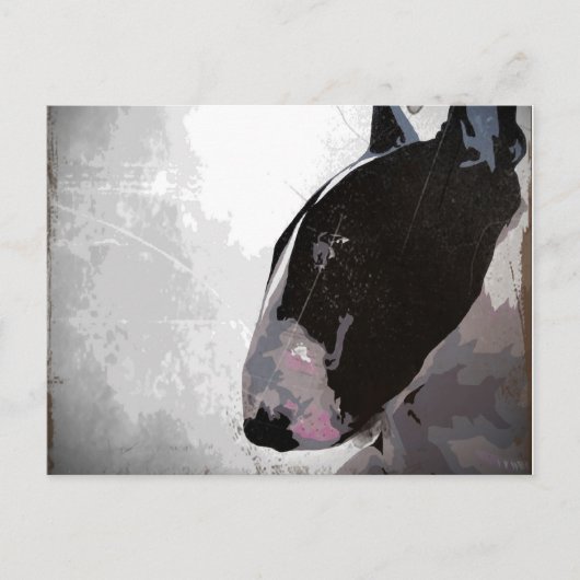 Engels Bull Terrier Art Briefkaart (Voorkant)