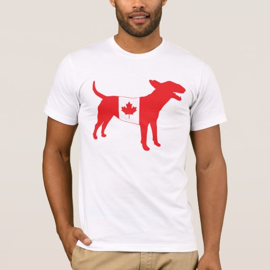Engels Bull Terrier/Canadian Flag T-shirt (Voorkant)