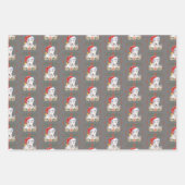 Engels Bull Terrier Dog Christmas Pattern Inpakpapier Vel (Voorkant 2)