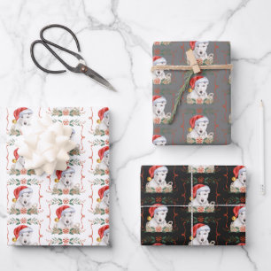 Engels Bull Terrier Dog Christmas Pattern Inpakpapier Vel