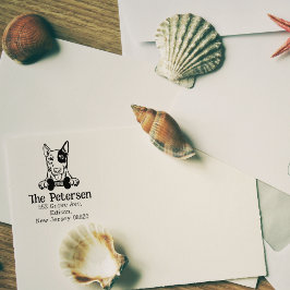 Engels Bull Terrier Dog Retour Adres Rubberstempel