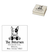 Engels Bull Terrier Dog Retour Adres Rubberstempel (Gestempeld)