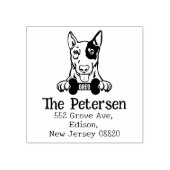 Engels Bull Terrier Dog Retour Adres Rubberstempel (Afrduk)