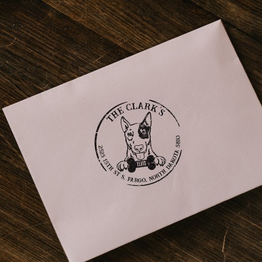 Engels Bull Terrier Family Return-adres Rubberstempel