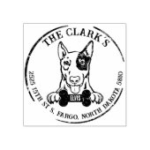 Engels Bull Terrier Family Return-adres Rubberstempel (Afrduk)