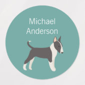 Engels Bull Terrier-hondkleuren waterdicht label (Design 2)