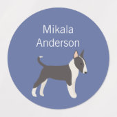 Engels Bull Terrier-hondkleuren waterdicht label (Design 1)