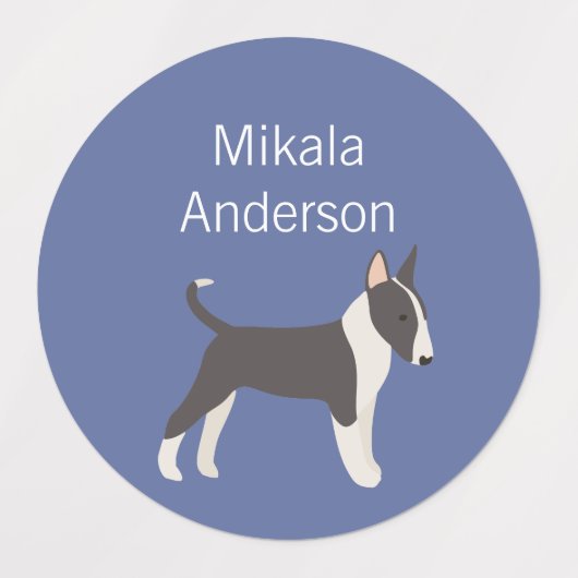 Engels Bull Terrier-hondkleuren waterdicht label (Design 1)