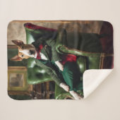 Engels Bull Terrier Kussen / Kussen Sherpa Deken (Voorkant (horizontaal))