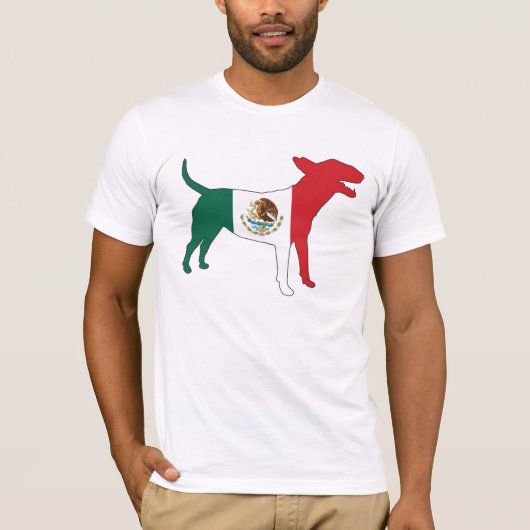 Engels Bull Terrier/Mexican Flag T-shirt (Voorkant)