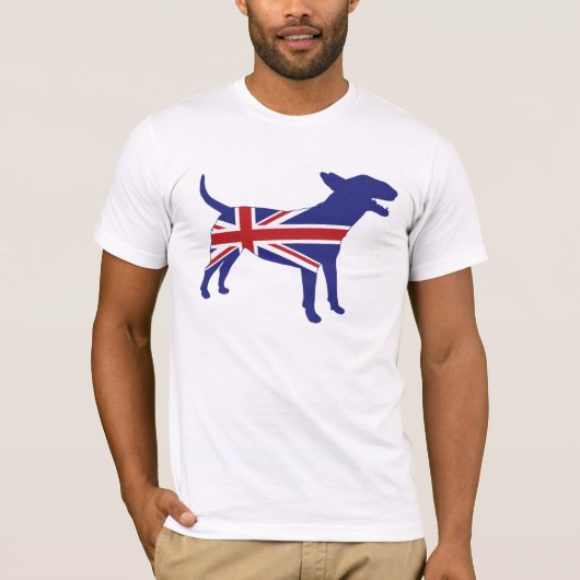Engels Bull Terrier/Union Jack T-shirt (Voorkant)