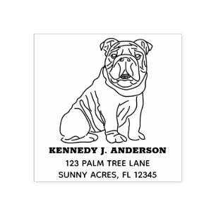Engels Bulldog Aangepast retouradres Rubberstempel