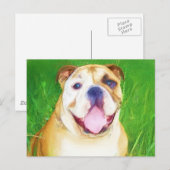 Engels Bulldog Art briefkaart (Voorkant / Achterkant)