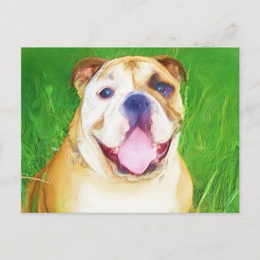 Engels Bulldog Art briefkaart (Voorkant)
