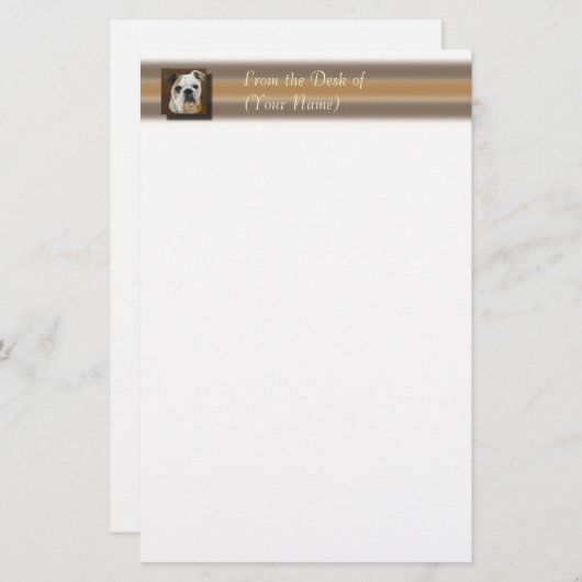 Engels Bulldog Briefpapier - Van het bureau van .. (Voorkant / Achterkant)