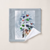 Engels Bulldog Christmas Bad Handdoek (Wasdoekje)