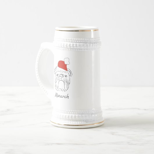 Engels Bulldog Christmas Bierpul (Voorkant links)