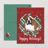 Engels Bulldog Christmas Briefkaart (Voorkant / Achterkant)