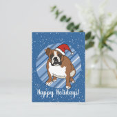 Engels Bulldog Christmas Briefkaart (Staand voorkant)