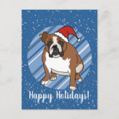Engels Bulldog Christmas Briefkaart (Voorkant)