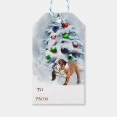 Engels Bulldog Christmas Cadeaulabel (Voorkant)